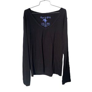 Cowgirl Tuff Co V Neck Foil Buckin Horse Long Sleeve Shirt Womens XXL Rodeo NEW